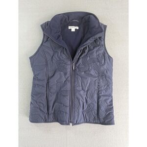 Pendleton Quilted Vest Womens Small Blue Paisley Fleece Lined Zip Pockets Warm‎